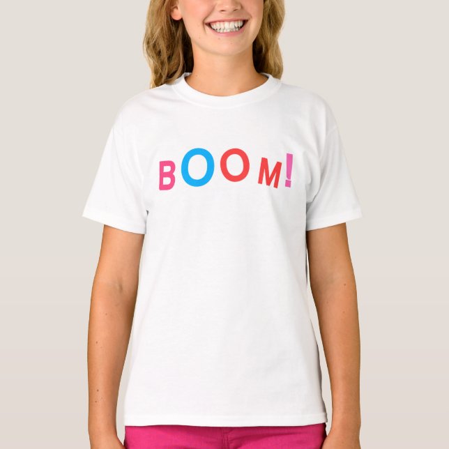 Camiseta Tipografia Cômica BOOM! (Frente)