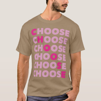 Camiseta Tipografia Cor-de-Rosa Escolhida Retro Anos 80 90