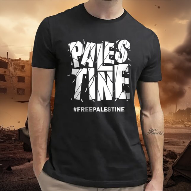 Camiseta Tipografia cracking da Palestina livre (Criador carregado)