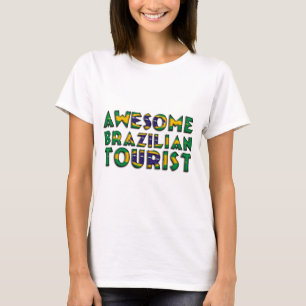Camiseta Tipografia da bandeira do turismo brasileiro curio