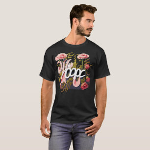 Camiseta Tipografia da Esperança com Rosas Pink Elegantes