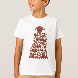 Camiseta Tipografia da queda de água do chocolate Willy Wo