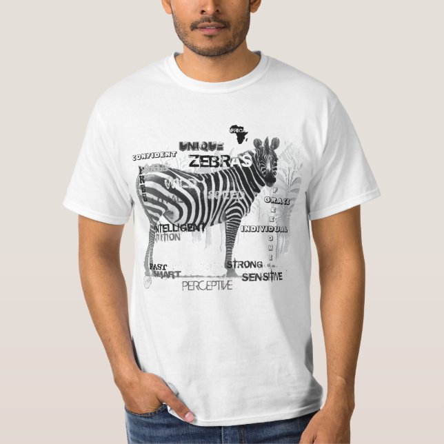 Camiseta Tipografia da Zebras Única a Preto e Branco (Frente)