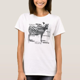 Camiseta Tipografia da Zebras Única a Preto e Branco
