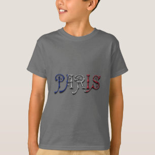 Camiseta Tipografia das cores da bandeira francesa Paris Fr
