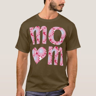 Camiseta Tipografia de Arte Floral do Coração Mãe