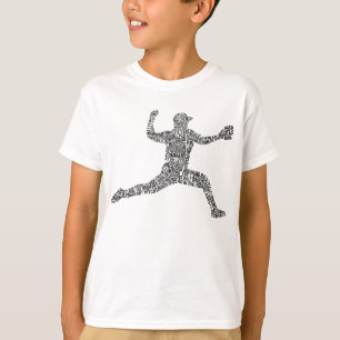 Camiseta Tipografia de Baseball Pitcher Arte