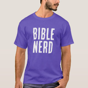 Camiseta Tipografia de Bíblia Nerd engraçado cristão Roxo