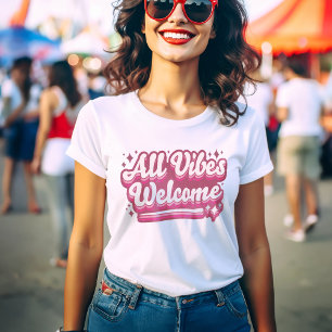 Camiseta Tipografia de Boas-vindas de todas as Vibes