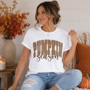 Camiseta Tipografia de Bolinhas da Temporada de Abóbora de