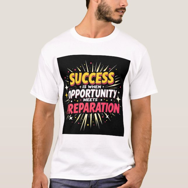 Camiseta Tipografia de citação de sucesso motivacional para (Frente)