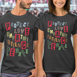 Camiseta Tipografia de Colagem de Manuais legal de Paz e Po
