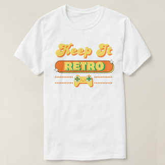 Camiseta Tipografia de Design Retro Keep It Gaming