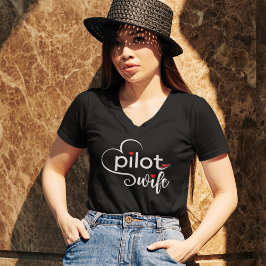 Camiseta Tipografia de Esposa de Piloto & Avião Simples,Min
