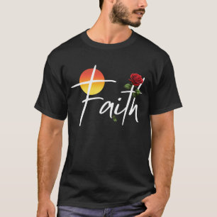 Camiseta Tipografia de Fé com Rosas