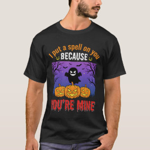 Camiseta Tipografia de Feitiço de Abóbora de Fantasma de Ha