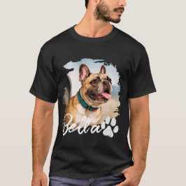 Camiseta Tipografia de Foto e Nome de Animal de Estimação P
