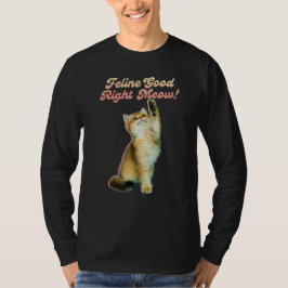 Camiseta Tipografia de Gato Engraçado e Bonita com Gatinho