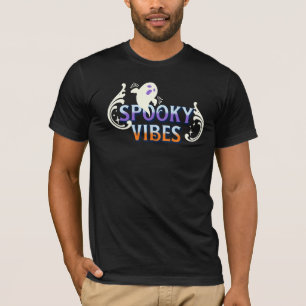 Camiseta Tipografia de Letras com Vibrações Assustadoras de