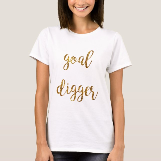 Camiseta tipografia de letras manuais com brilho dourado (Frente)