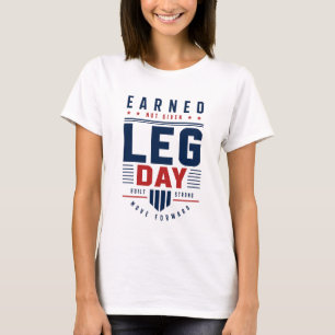 Camiseta Tipografia de Motivação para Dia de Perna 'Ganha,