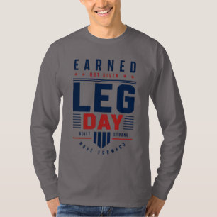 Camiseta Tipografia de Motivação para Dia de Perna 'Ganho N