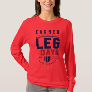 Camiseta Tipografia de Motivação para Dia de Perna 'Ganho N