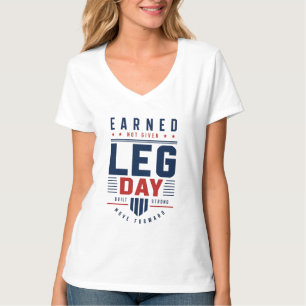 Camiseta Tipografia de Motivação para Dia de Perna 'Ganho N