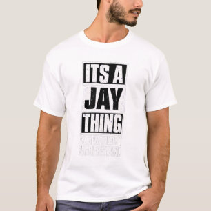 Camiseta Tipografia de Nome Jay Slogan