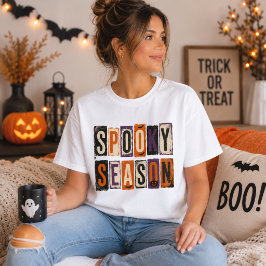Camiseta Tipografia de Nota de Resgate da Temporada Assusta