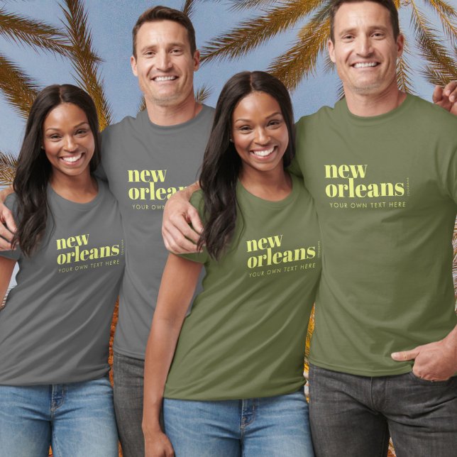 Camiseta Tipografia de Nova Orleans Louisiana (Criador carregado)