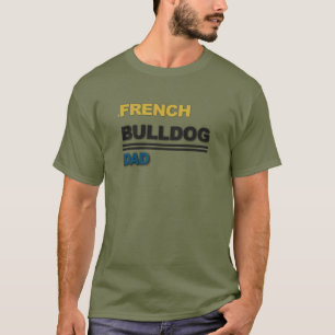 Camiseta Tipografia de Pai de Bulldog Francês Amante de Cac