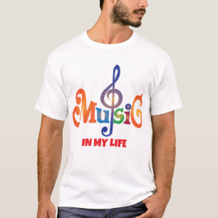 Camiseta Tipografia de Palavras Musicais – Arte de Letra Mu