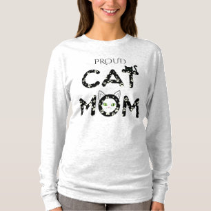 Camiseta Tipografia de Pegada de Pata Fofa para Mãe de Gato