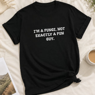 Camiseta Tipografia de Piada de Cogumelo Cara Fungi Diverti
