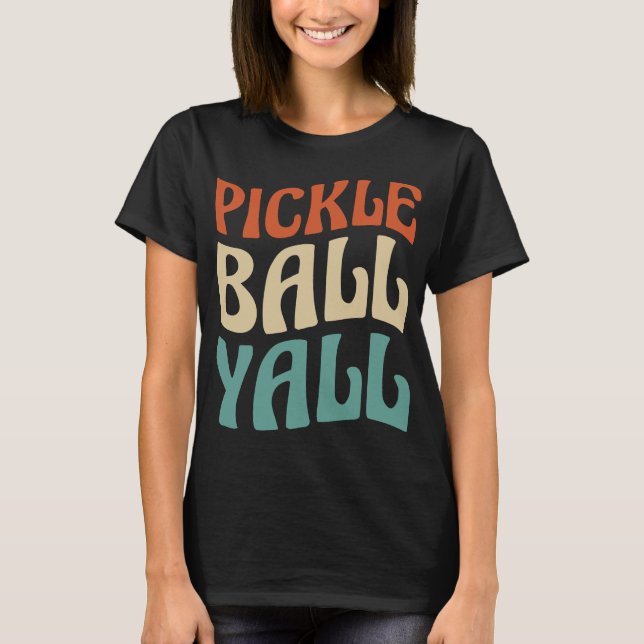 Camiseta Tipografia de Picle Ball Yall Vibrant (Frente)