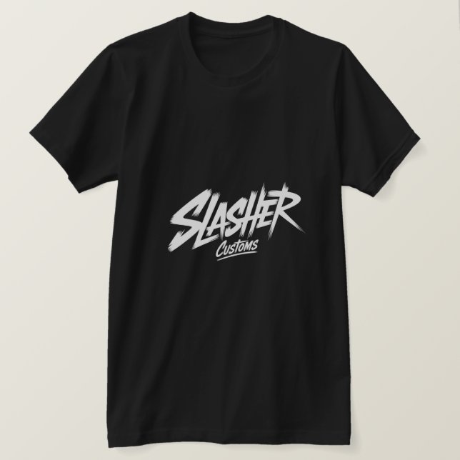 Camiseta Tipografia de Pincel Edgy da Slasher Customs  (Frente do Design)