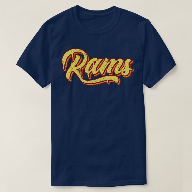 Camiseta Tipografia de Rams Retro (Frente do Design)