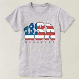 Camiseta Tipografia de Retro Bubble USA