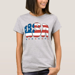 Camiseta Tipografia de Retro Bubble USA
