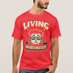 Camiseta Tipografia de Sarcasmo VIVENDO O SONHO Vetor Retro