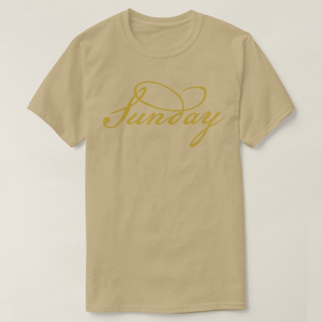 Camiseta Tipografia de Script Dourado Domingo (Frente do Design)