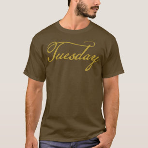 Camiseta Tipografia de Script Dourado Terça-feira
