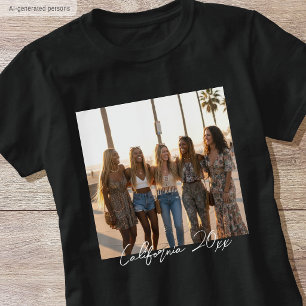 Camiseta Tipografia de Script Simples Nome de Foto Personal