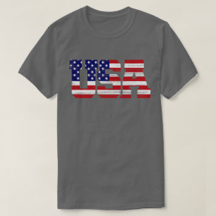 Camiseta Tipografia de Sinalizador Texturizada dos EUA