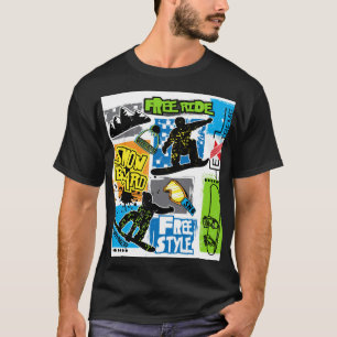 Camiseta Tipografia de Snowboard: Fundo de Crianças Extrema