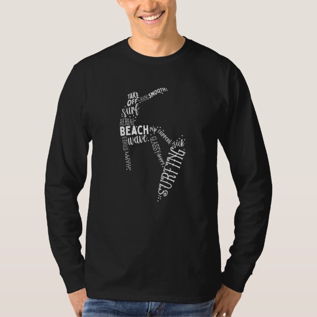 Camiseta Tipografia de surfe em surf (Frente)