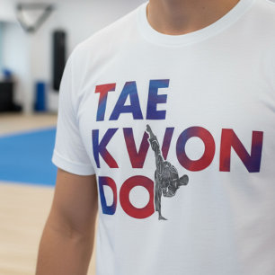Camiseta Tipografia de Taekwondo Design Chute Alto Silhueta