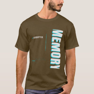 Camiseta Tipografia de Tecnologia de Memória Corrompida Des