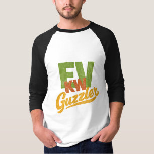 Camiseta Tipografia de Veículo Elétrico Retro EV KW Guzzler